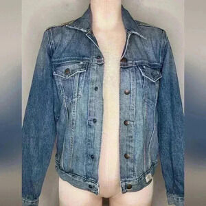 Abercrombie Vintage 90's Distressed Denim Jean Jacket 100% Cotton Size Small M?